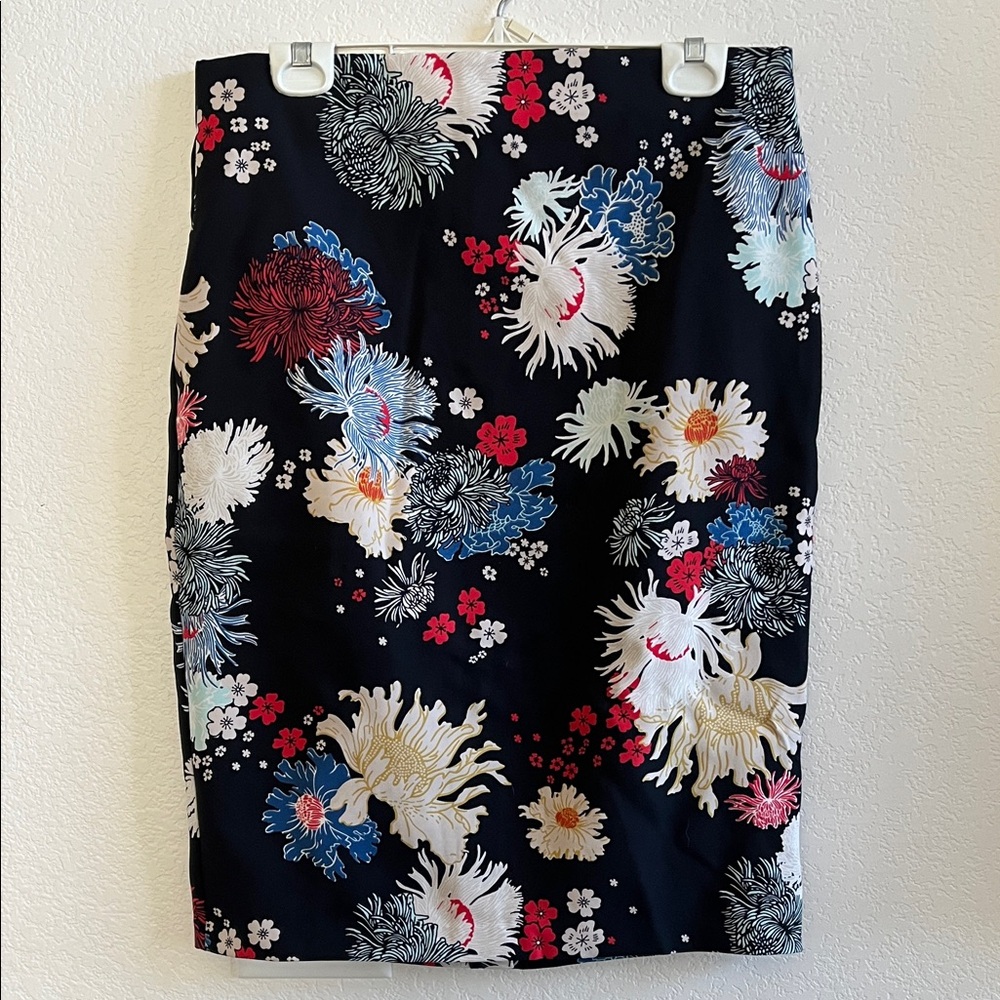 Philosophy Black Floral Pencil Skirt with Multi-Color Blooms